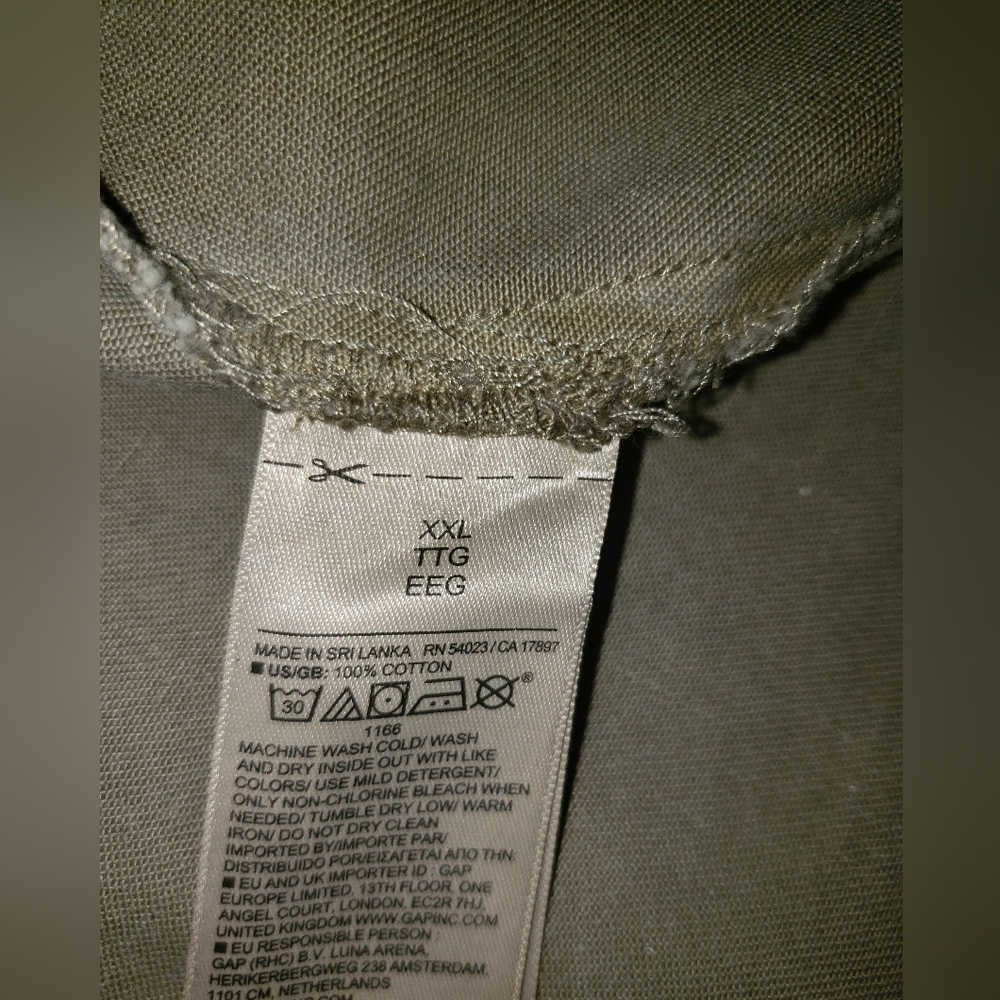 B.R. 100% Cotton olive military green safari oversized denim jacket huge pockets - Picture 11 of 12